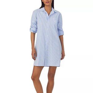Ralph Lauren Poplin Sleep Shirt Womens Size Small